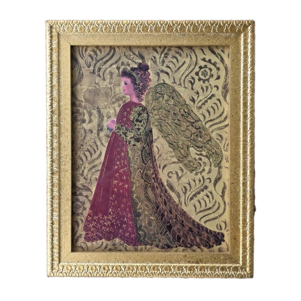 Angel Guardian Of Motherhood Kay Jackson Print Bombay Co Gold Framed 8.5 x 10.5